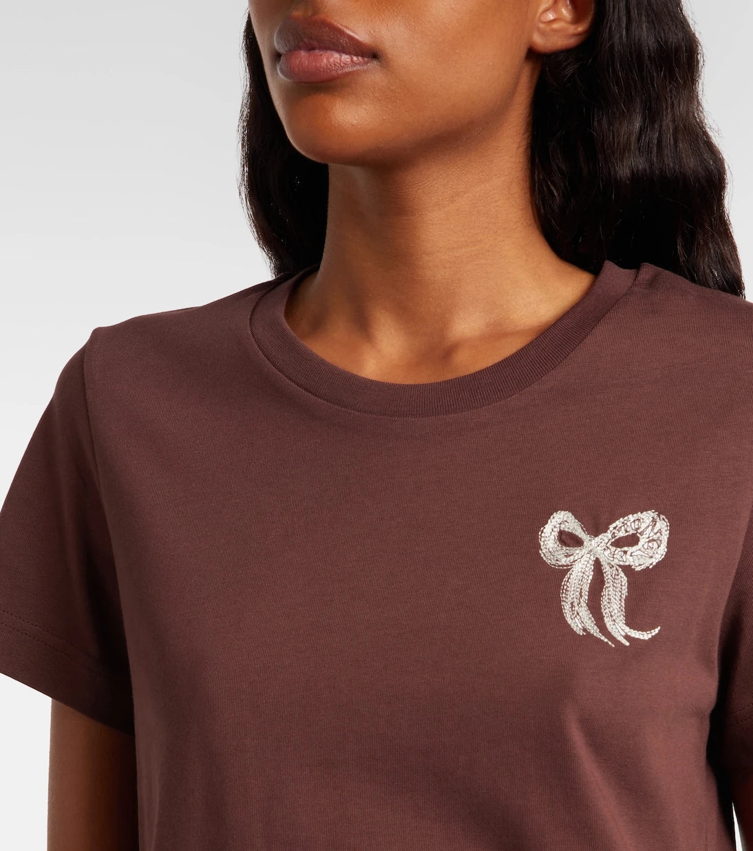 Moncler - Embroidered cotton jersey T-shirt