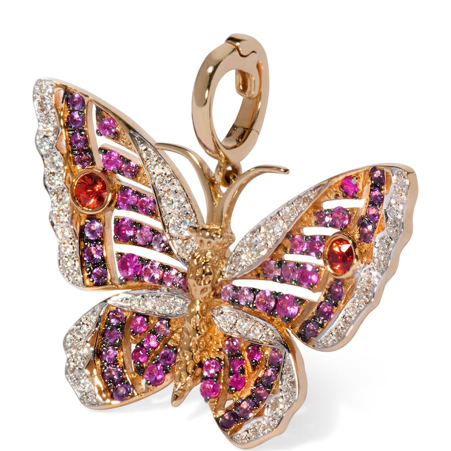 Yellow Gold, Diamond and Gemstone Mythology Butterfly Charm