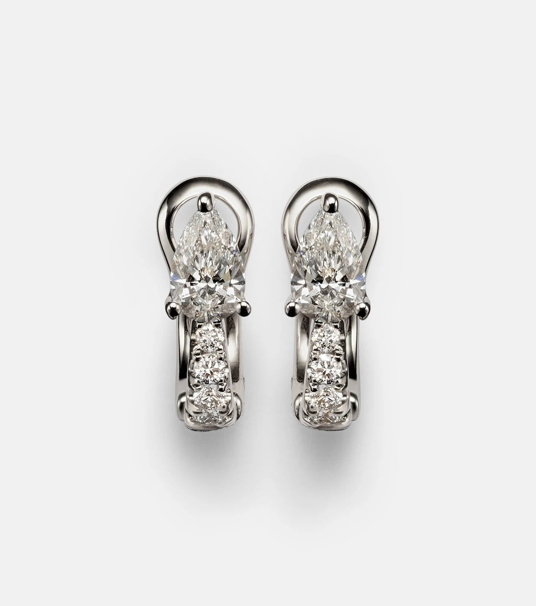 Anita Ko - 18kt white gold huggies with diamonds