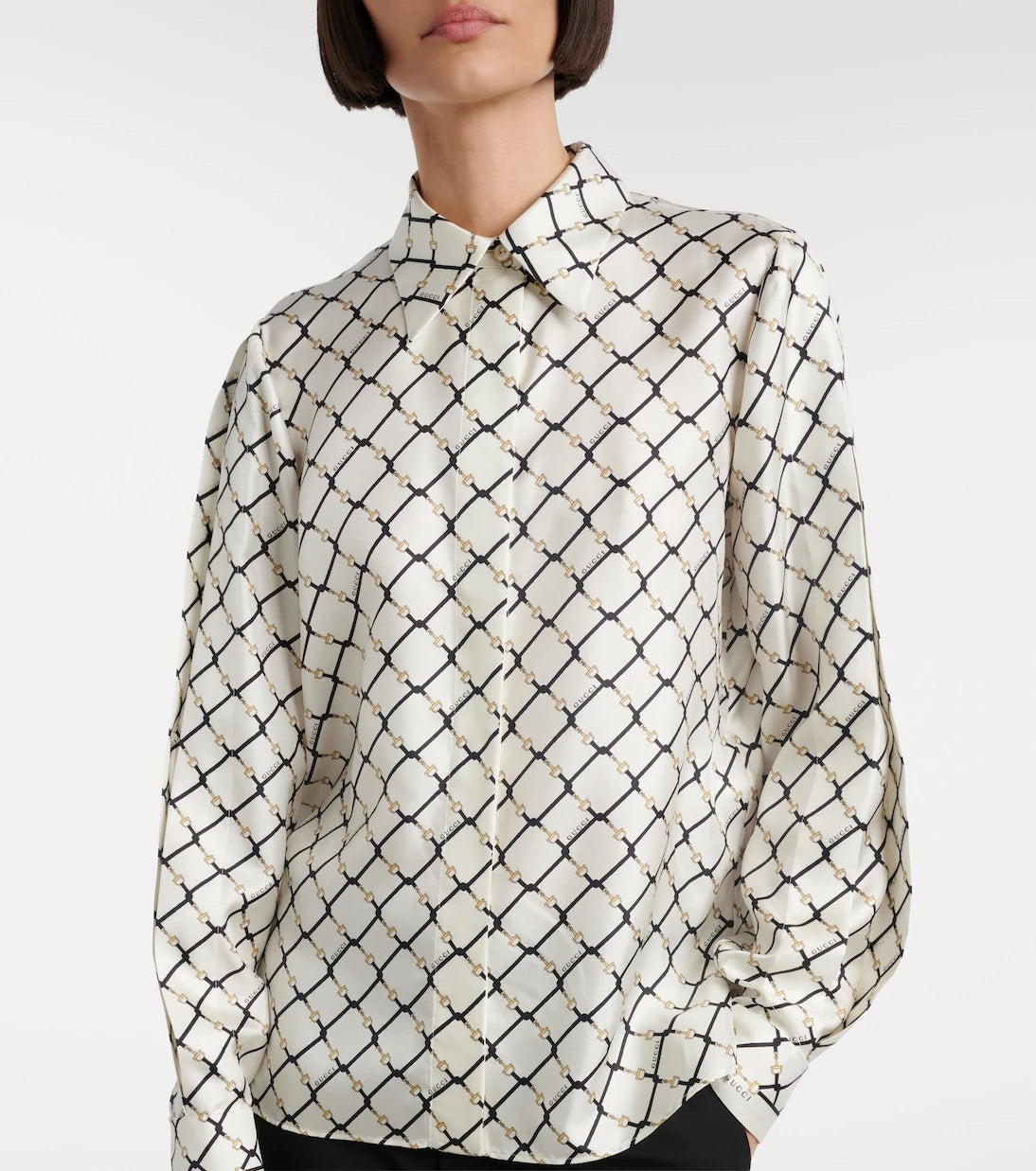 Gucci - Gucci Horsebit silk twill shirt