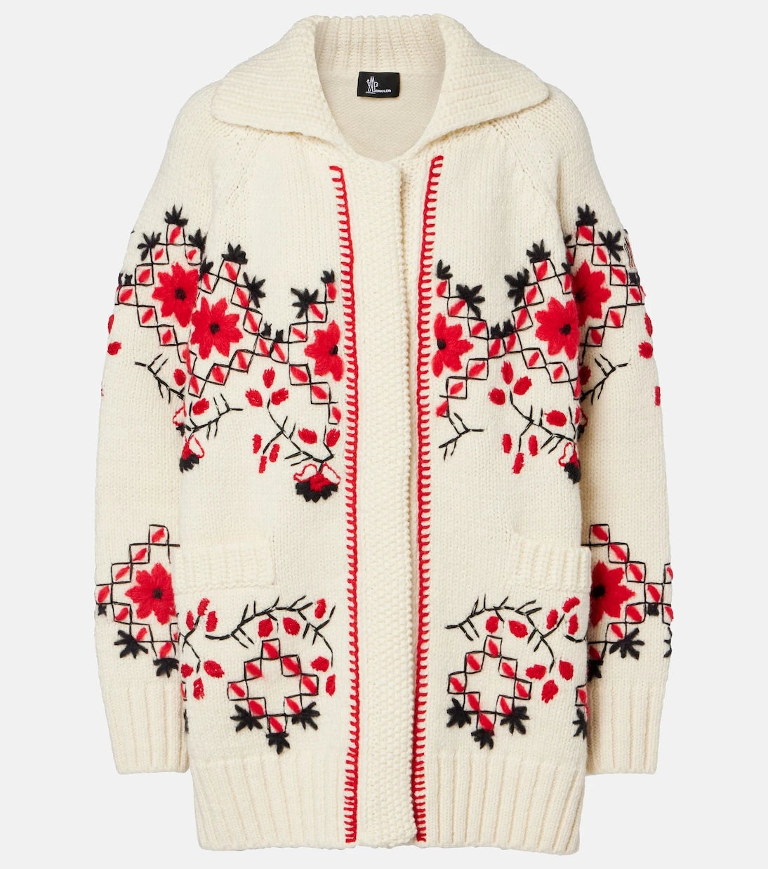 Moncler Grenoble - Embroidered wool-blend cardigan