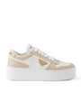 Prada White Leather Platform Downtown Sneakers 50