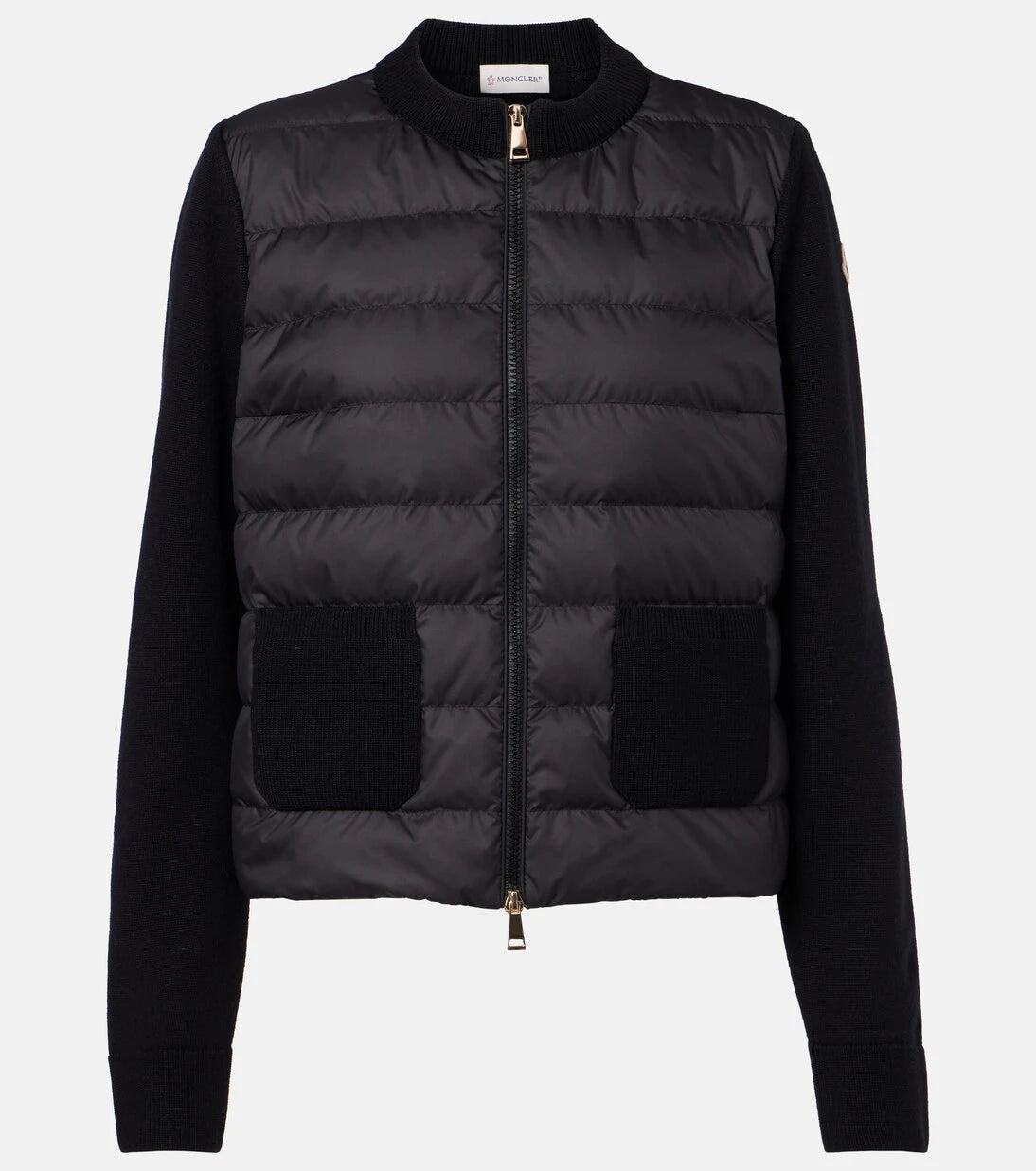 Moncler - Down-paneled virgin wool cardigan