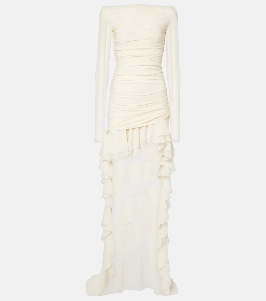 Blumarine - Ruffled jersey and georgette minidress