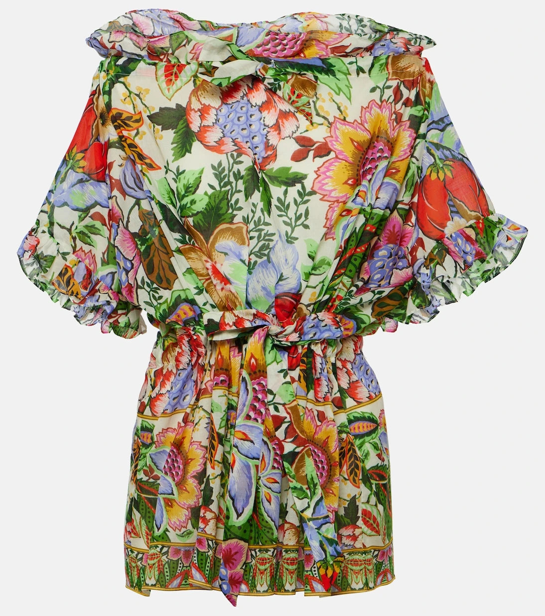Etro - Floral ruffled cotton blouse