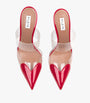 Alaïa Red Patent Leather Le Coeur Mules 90