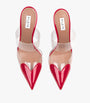 Alaïa Red Patent Leather Le Coeur Mules 90