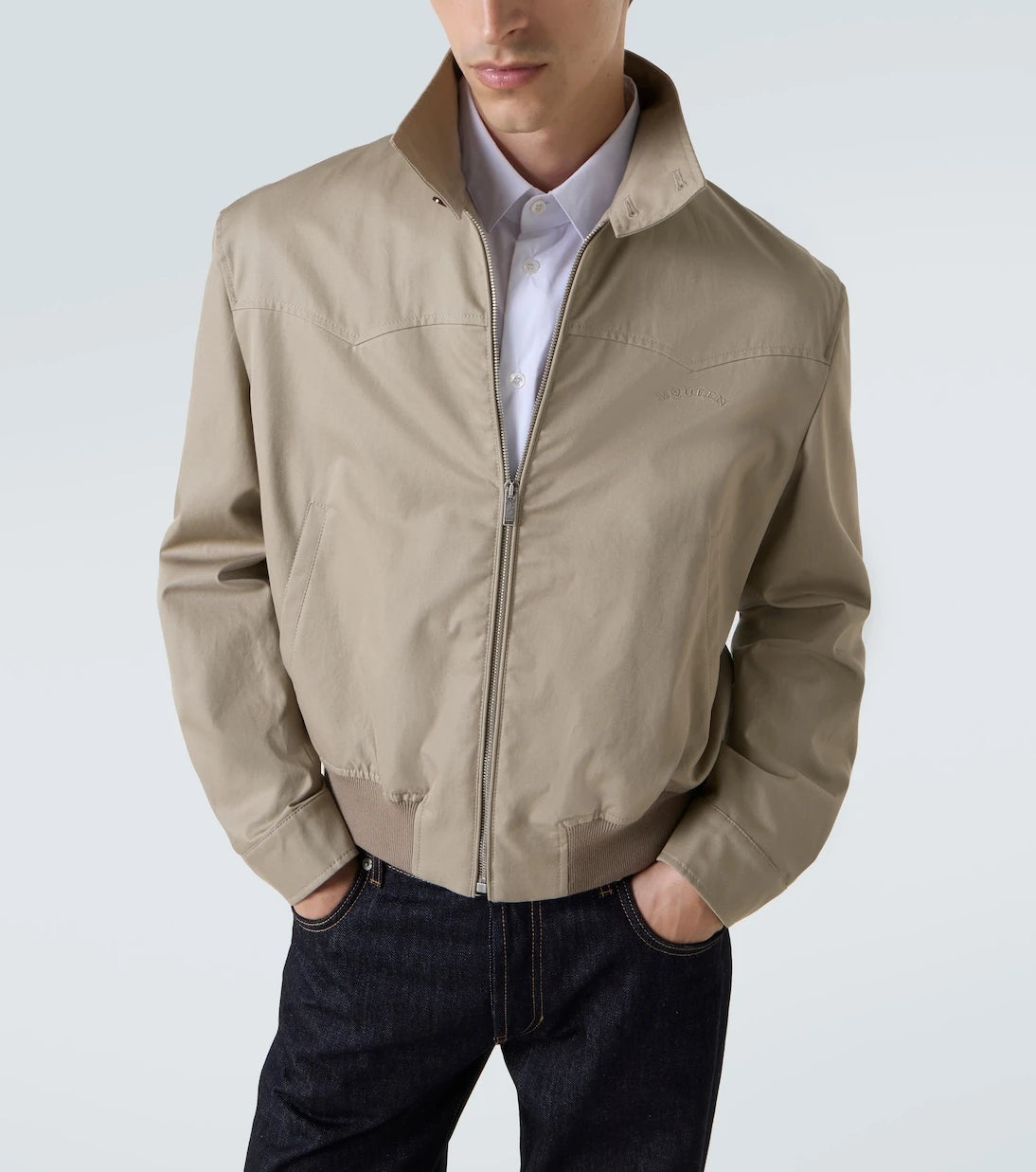 McQueen - Logo cotton gabardine jacket