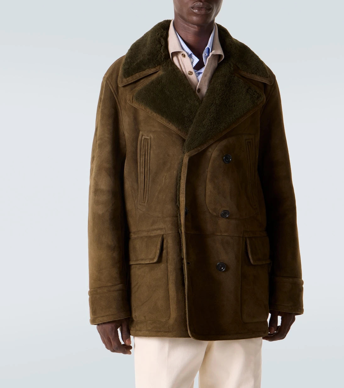 Ralph Lauren Purple Label - Shearling-lined suede jacket