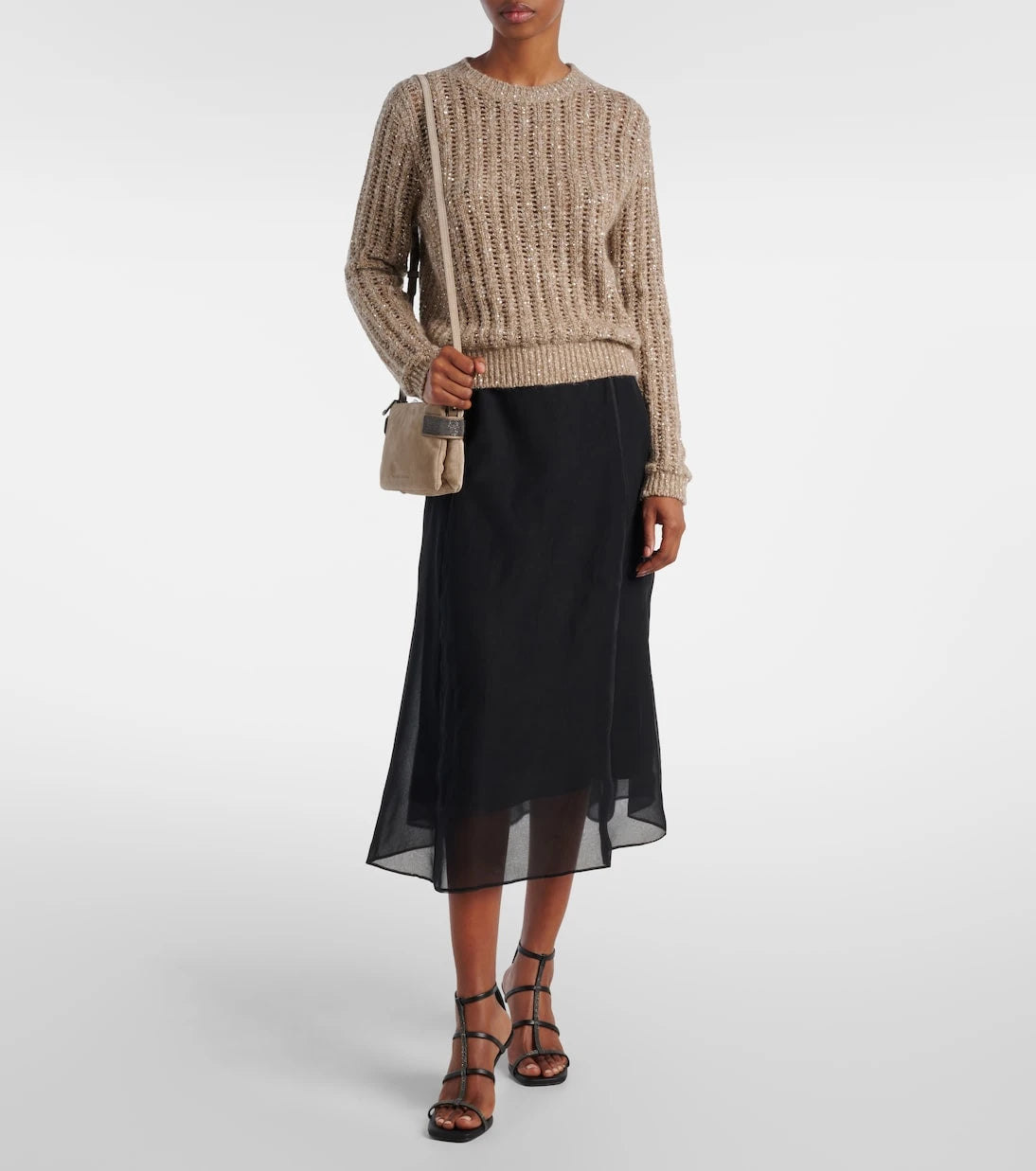 Brunello Cucinelli - Silk organza midi skirt