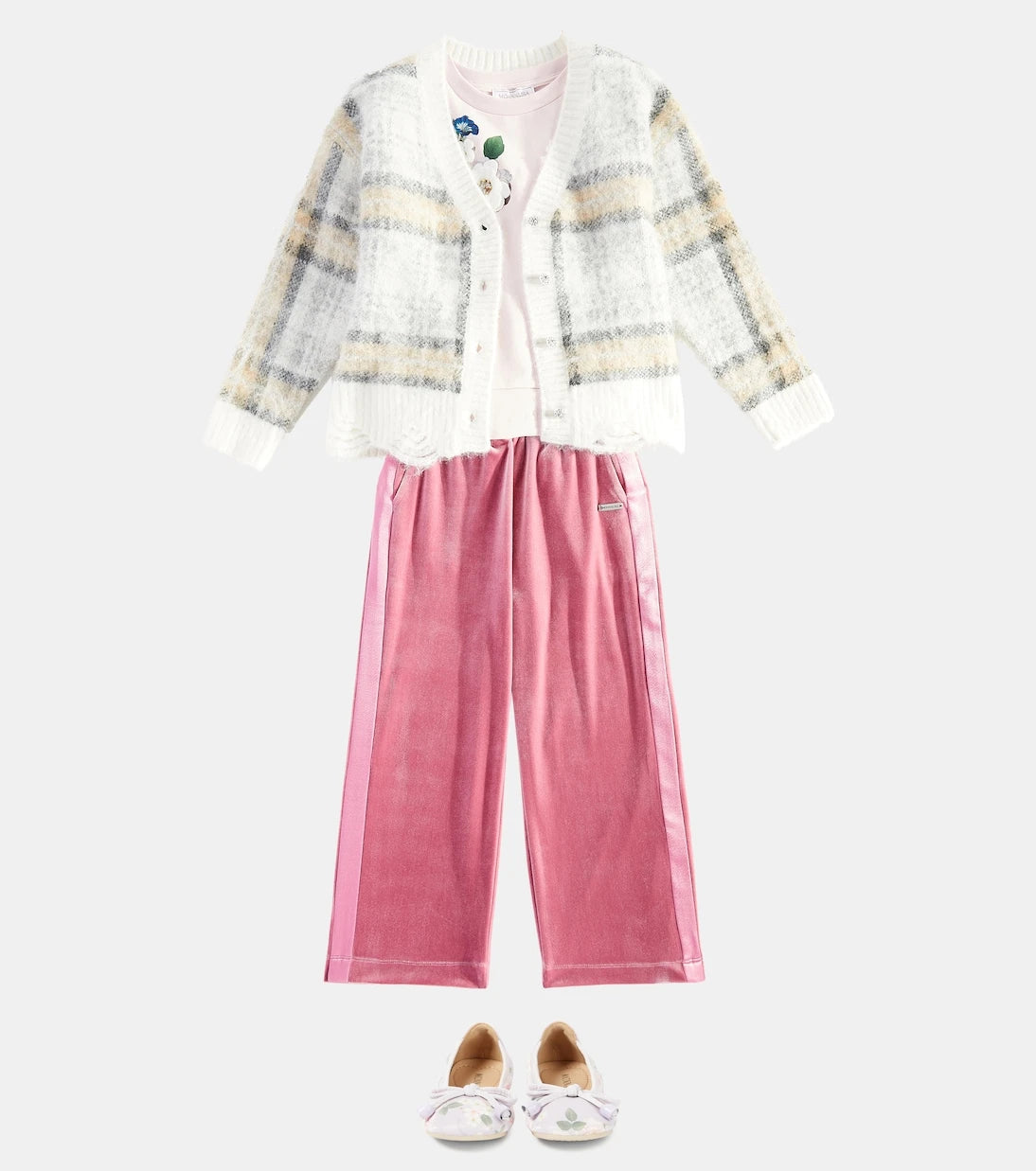 Monnalisa - Plaid cardigan