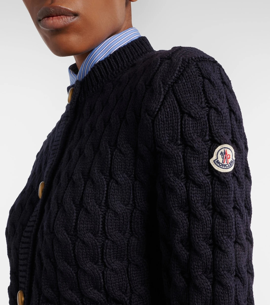 Moncler - Cable-knit cotton-blend cardigan