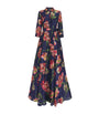 Carolina Herrera Navy Silk Floral Trench Gown