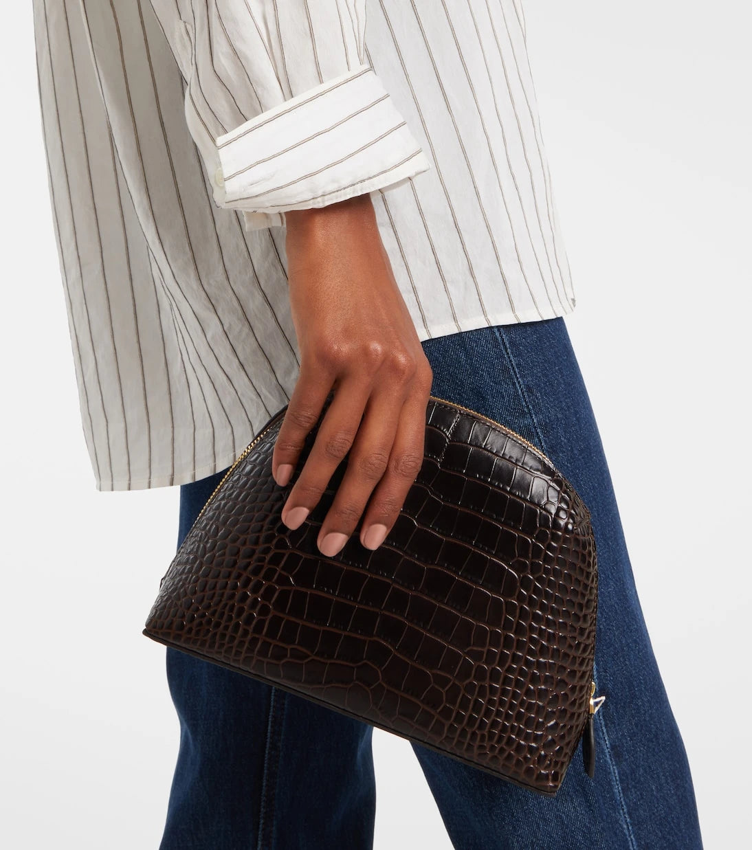Toteme - Small croc-effect leather pouch