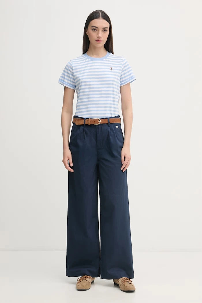 U.S. Polo Assn. тениска дамска от памук STRIPE CREW NECK