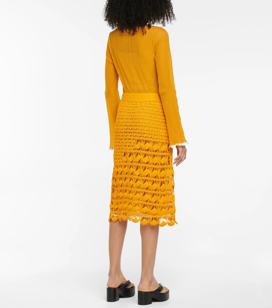 Acne Studios - Crochet cotton midi skirt