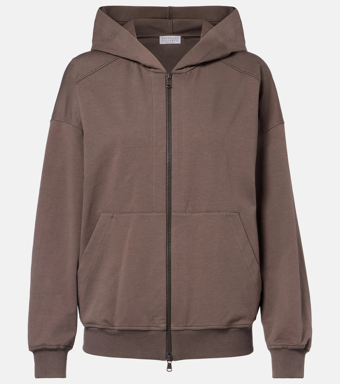 Brunello Cucinelli - Monili cotton zip-up hoodie