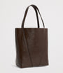 Brown Medium Calfskin Spin Tote Bag