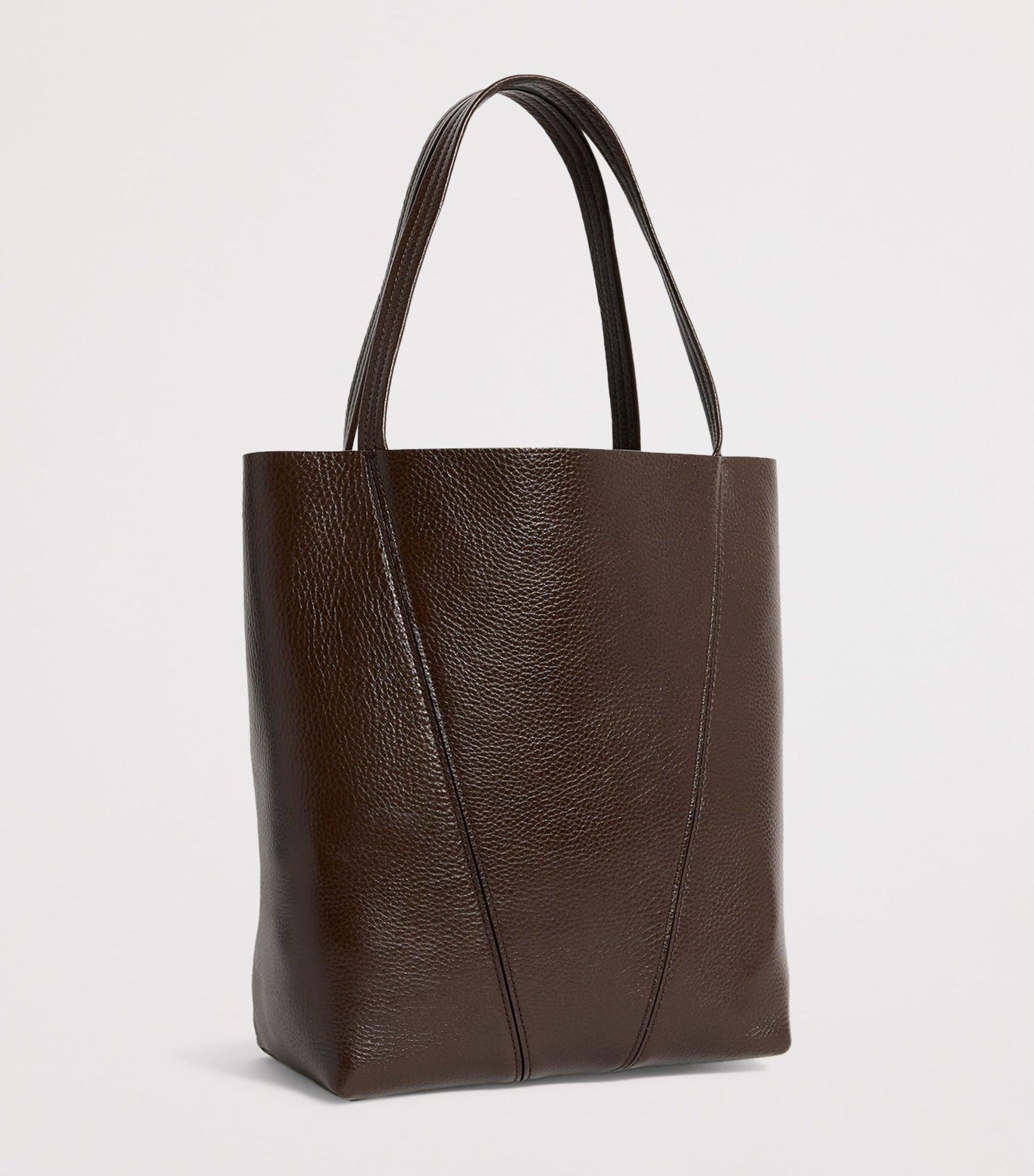 Brown Medium Calfskin Spin Tote Bag