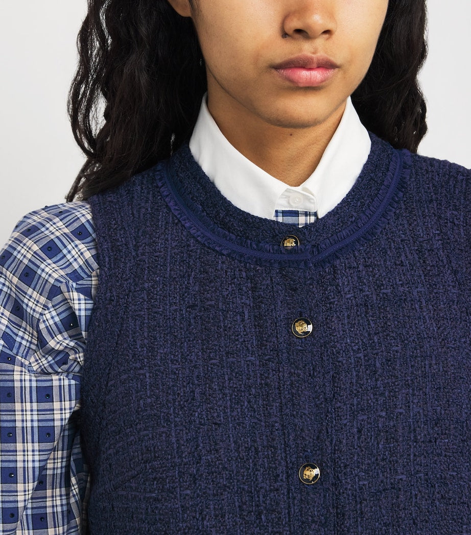 Tweed Mini Dress NAVY BLUE