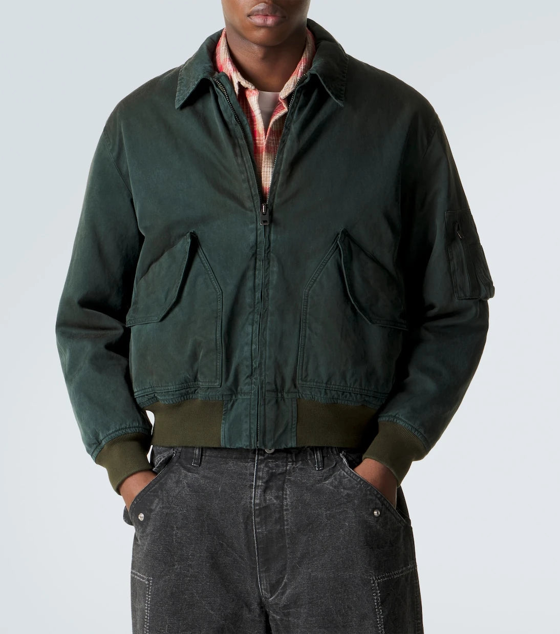 A.Presse - Vintage silk and cotton bomber jacket
