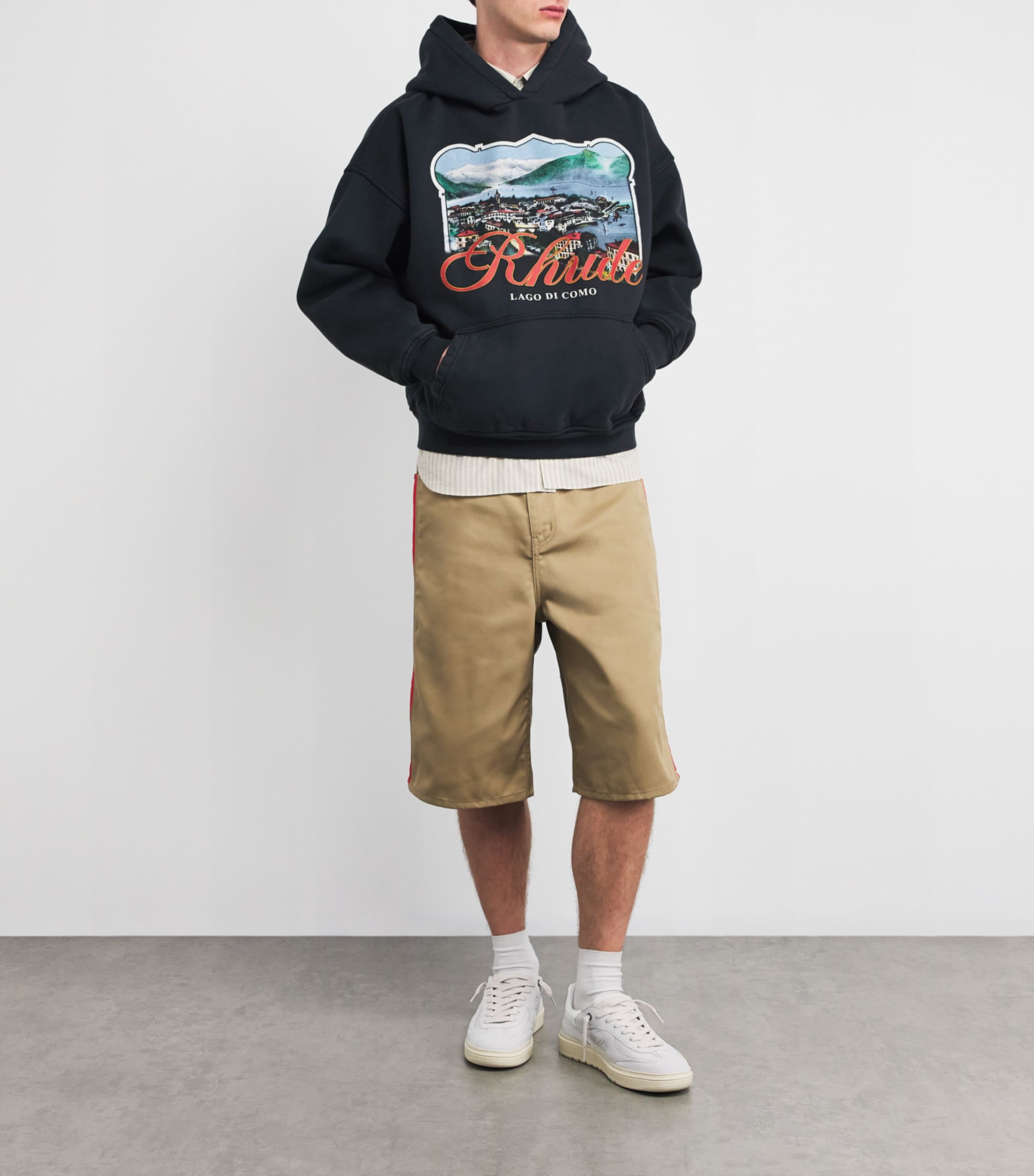 Rhude Black x Harrods Cotton Lago Di Como Hoodie