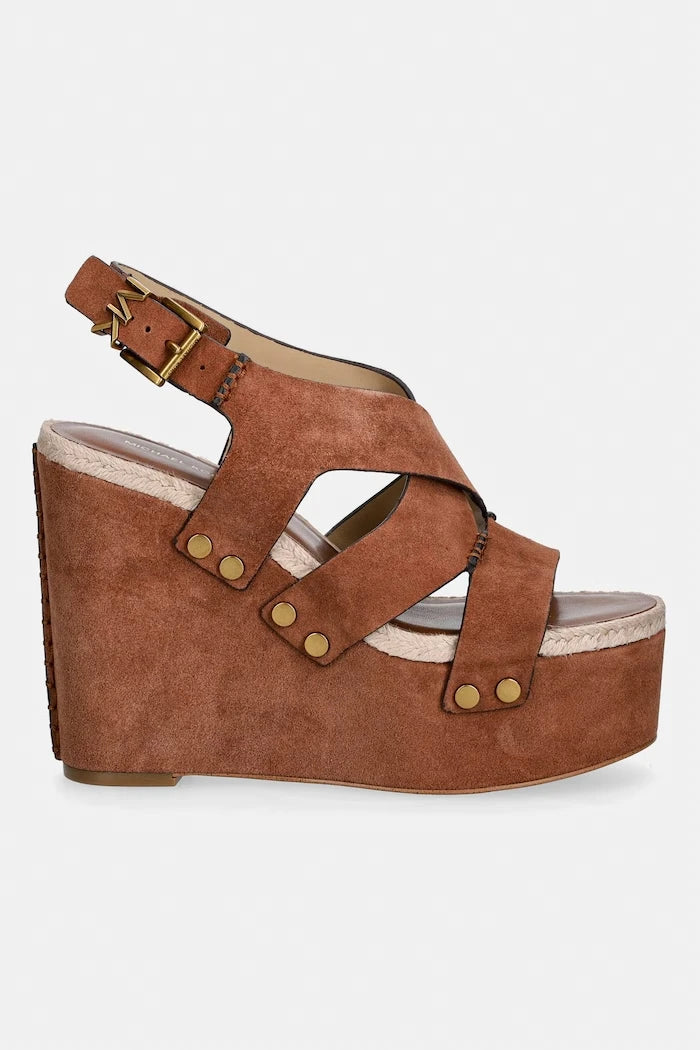 Велурени сандали MICHAEL Michael Kors Raven Wedge Sandal