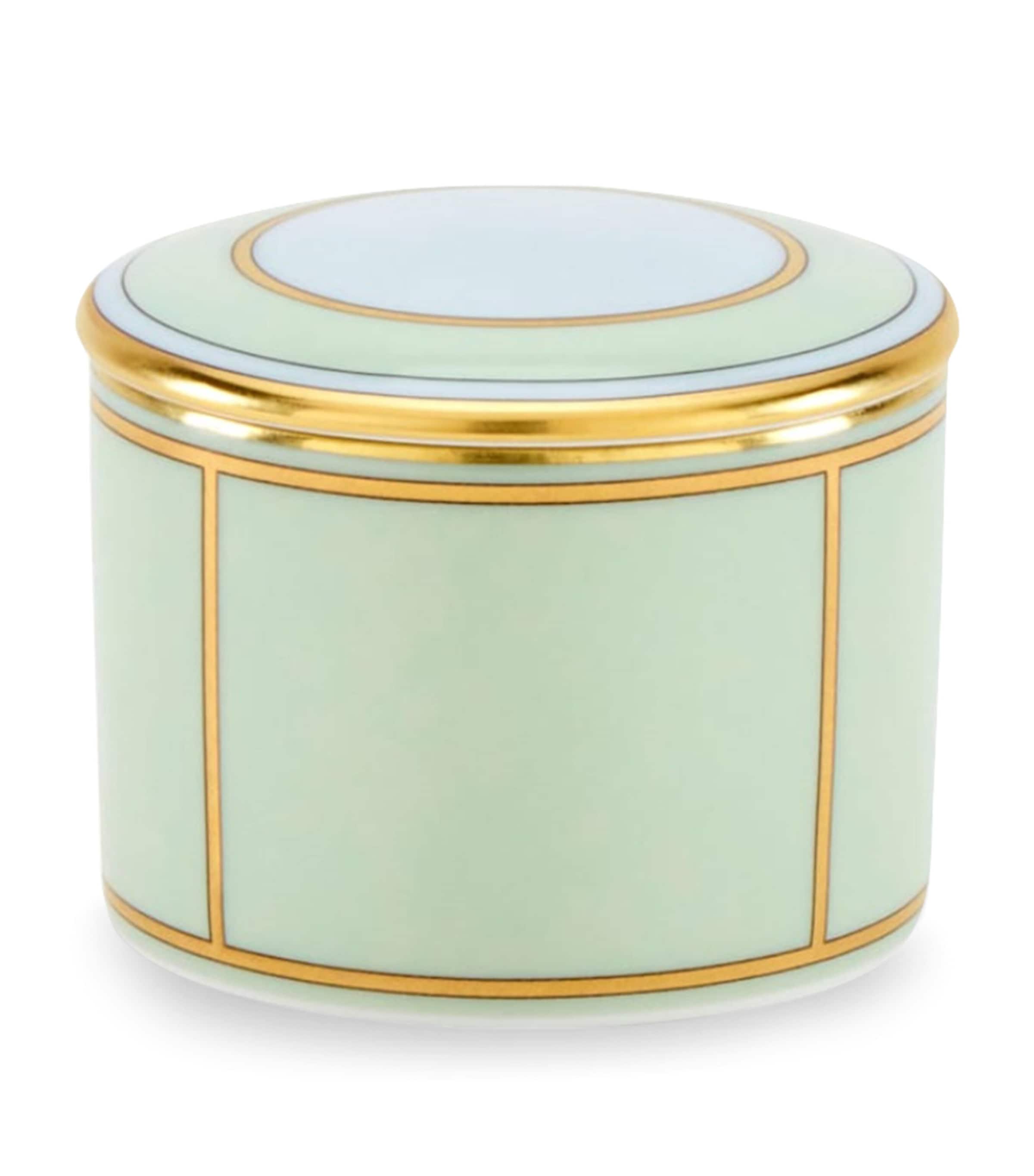 GINORI 1735 Porcelain Colonna Diva Verde Trinket Box