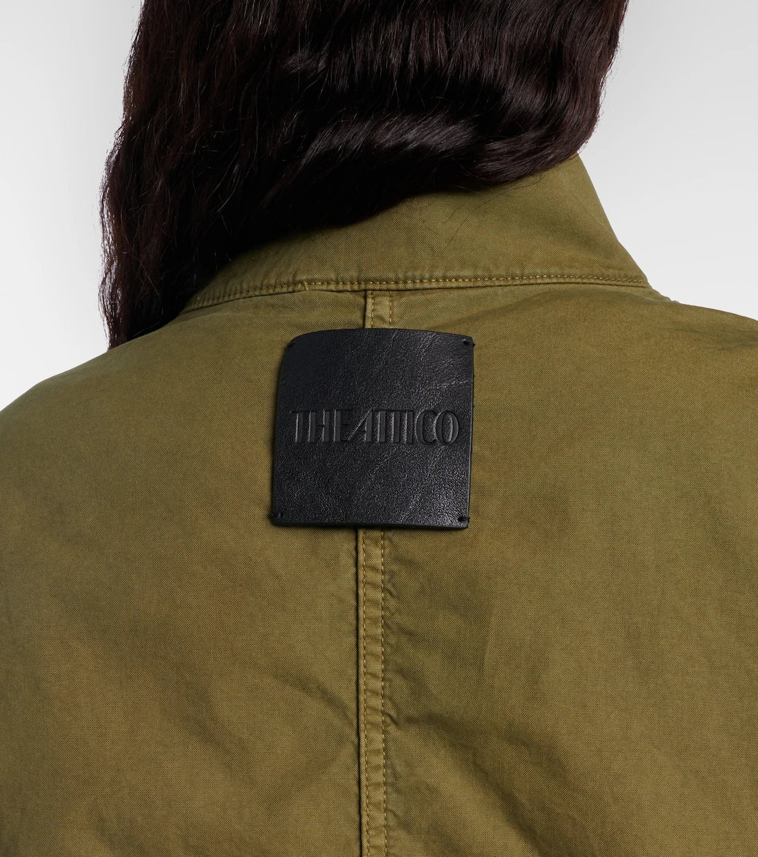 The Attico - Leather-trimmed cotton jacket