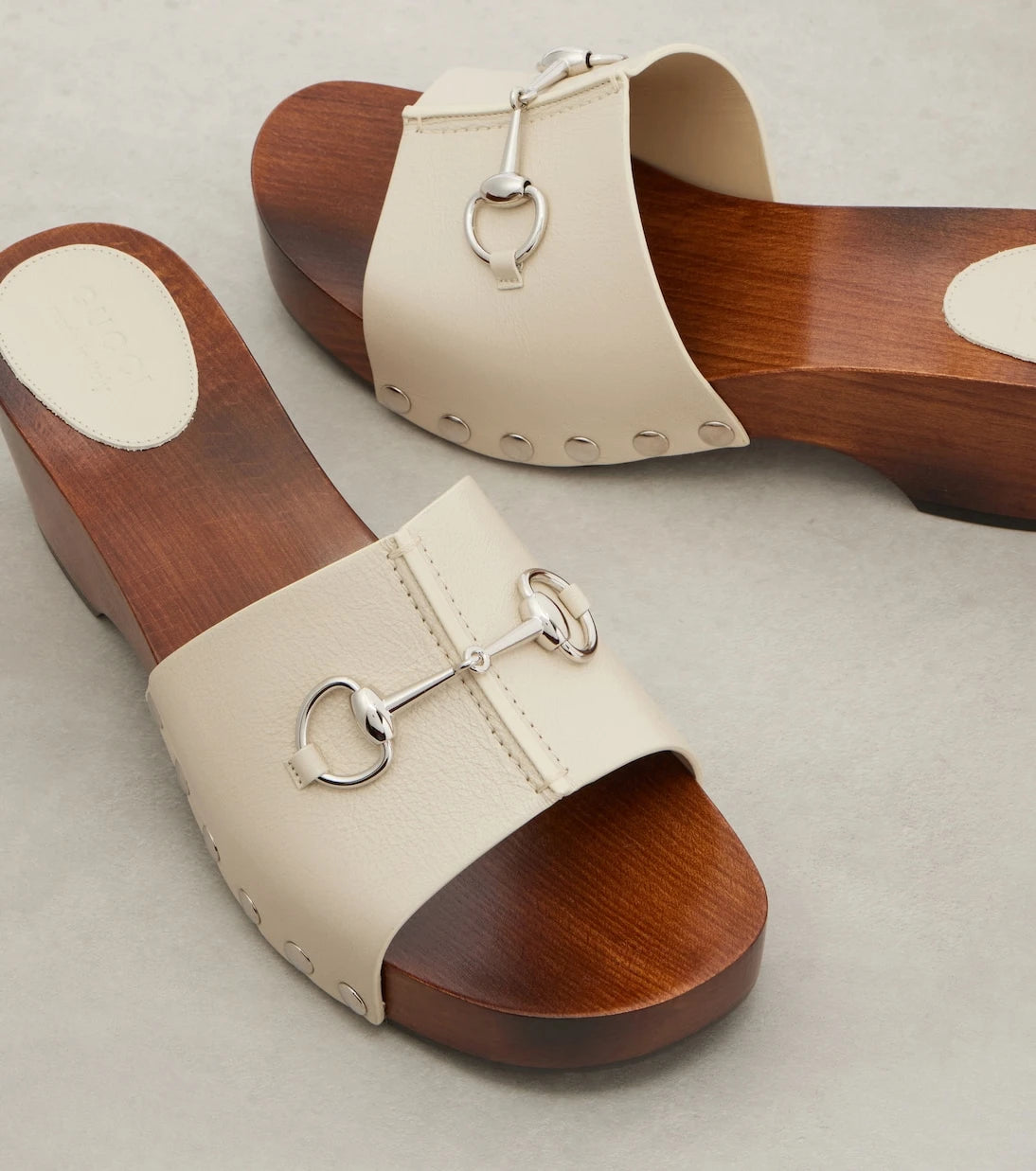 Gucci - Horsebit leather clogs