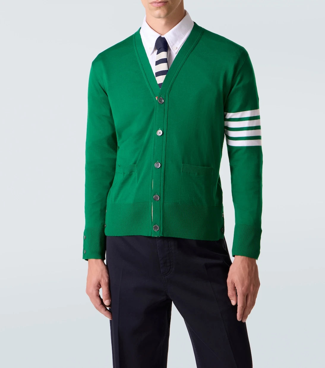 Thom Browne - 4-Bar virgin wool cardigan