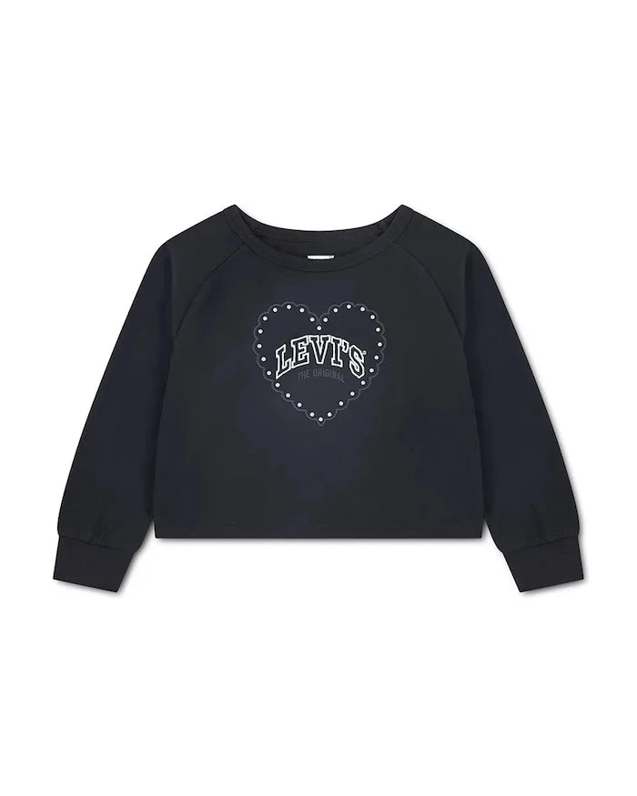 Levi's çocuklar için pamuklu uzun kollu bluz HEART KNIT TOP