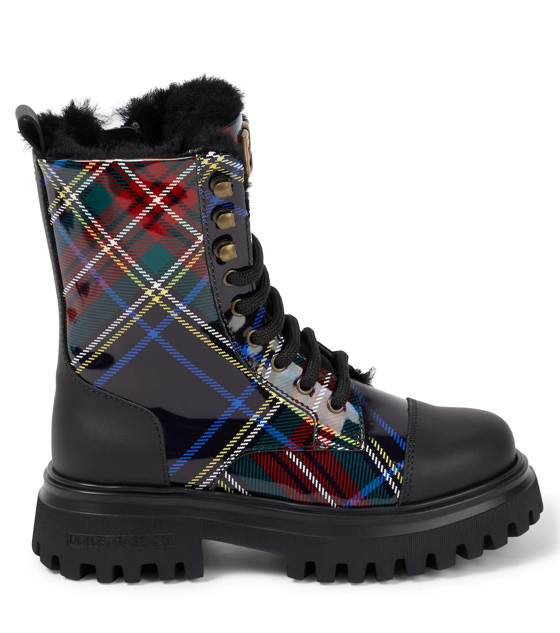 Dolce&Gabbana Kids - Checked leather boots