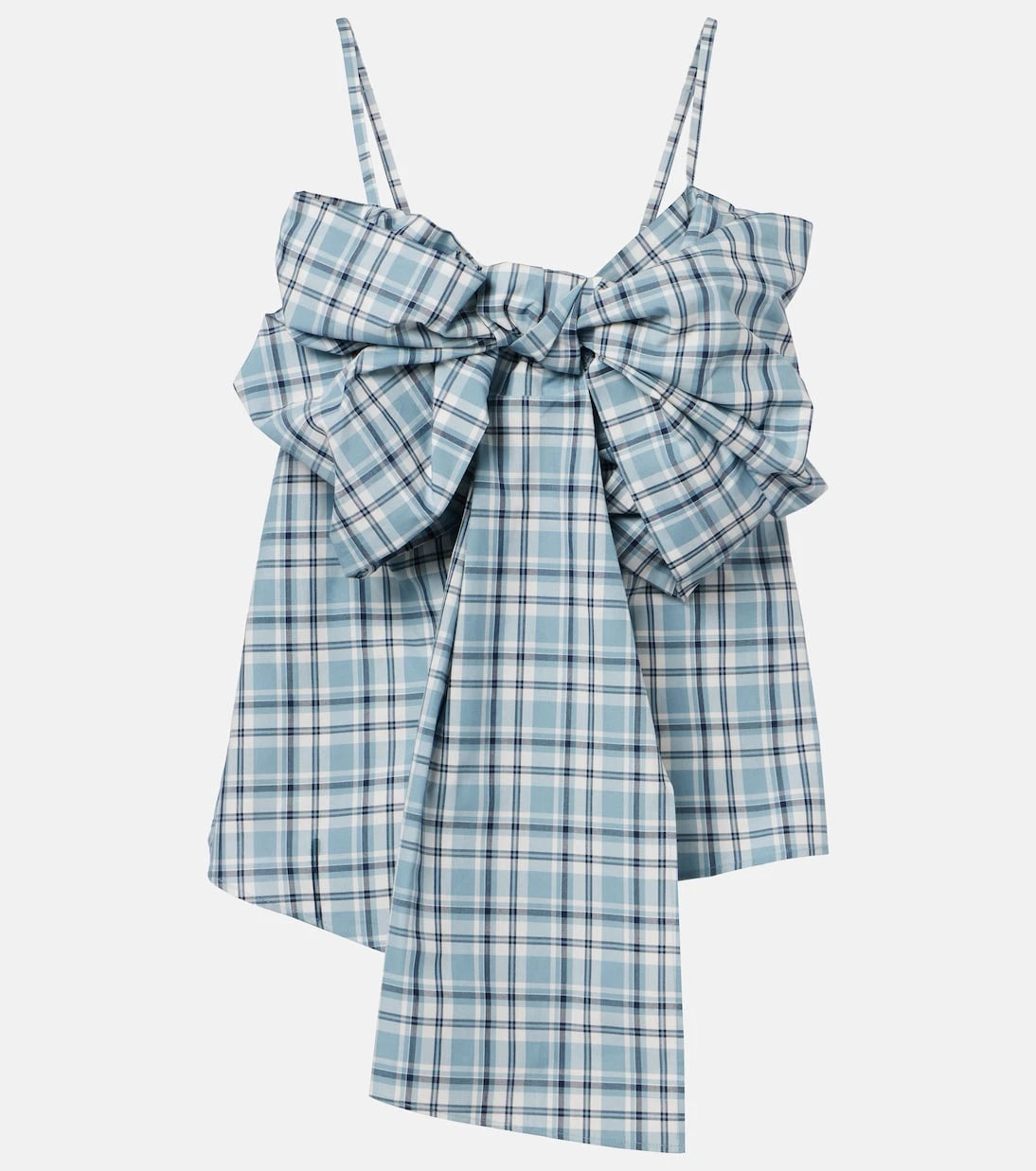 Acne Studios - Bow-detail checked cotton top