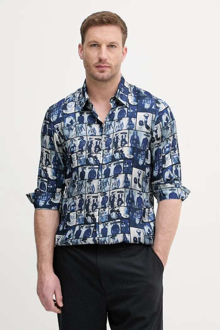 Armani Exchange erkek viskon gömlek