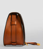 Brown Small Leather Marcie Saddle Bag