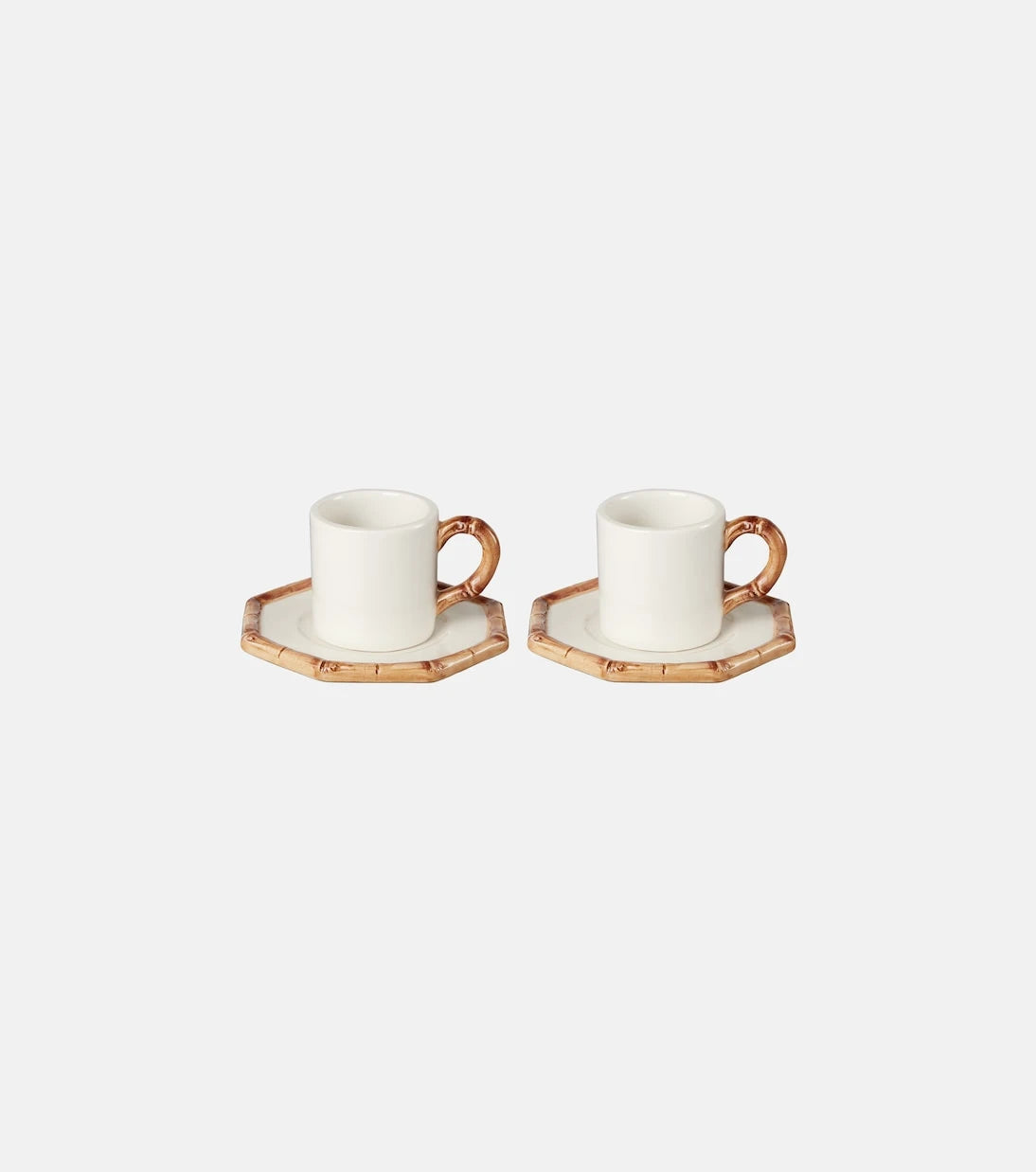 Les-Ottomans - Bamboo set of 2 espresso cups and saucers