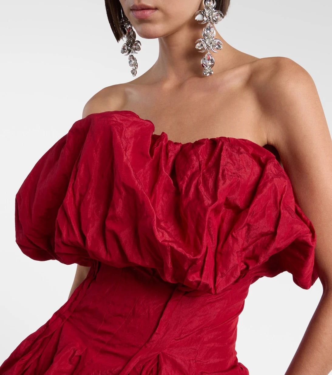 Magda Butrym - Gathered cotton-blend taffeta minidress