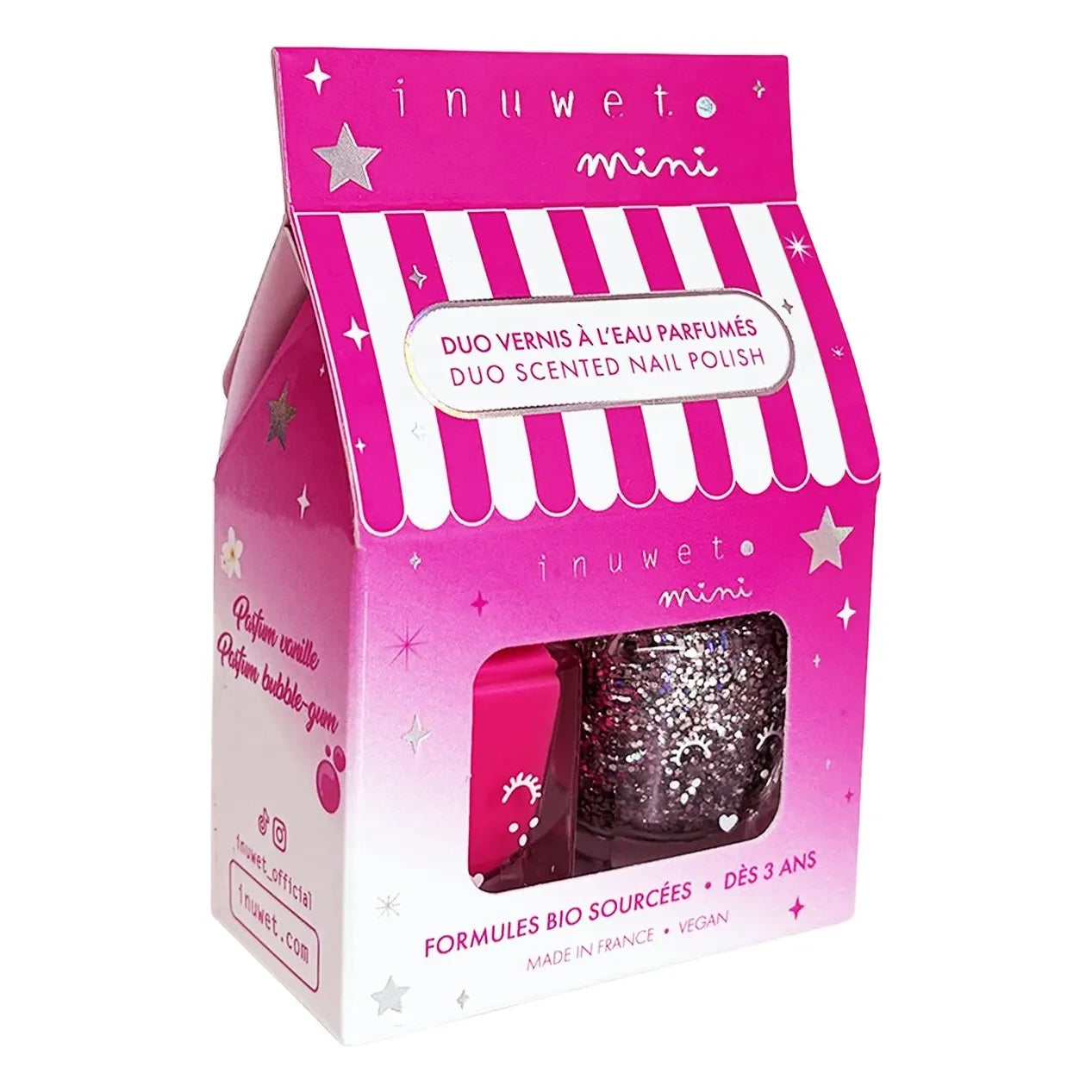 Inuwet - Bubble gum-Vanilla water-based varnish duo | Pink