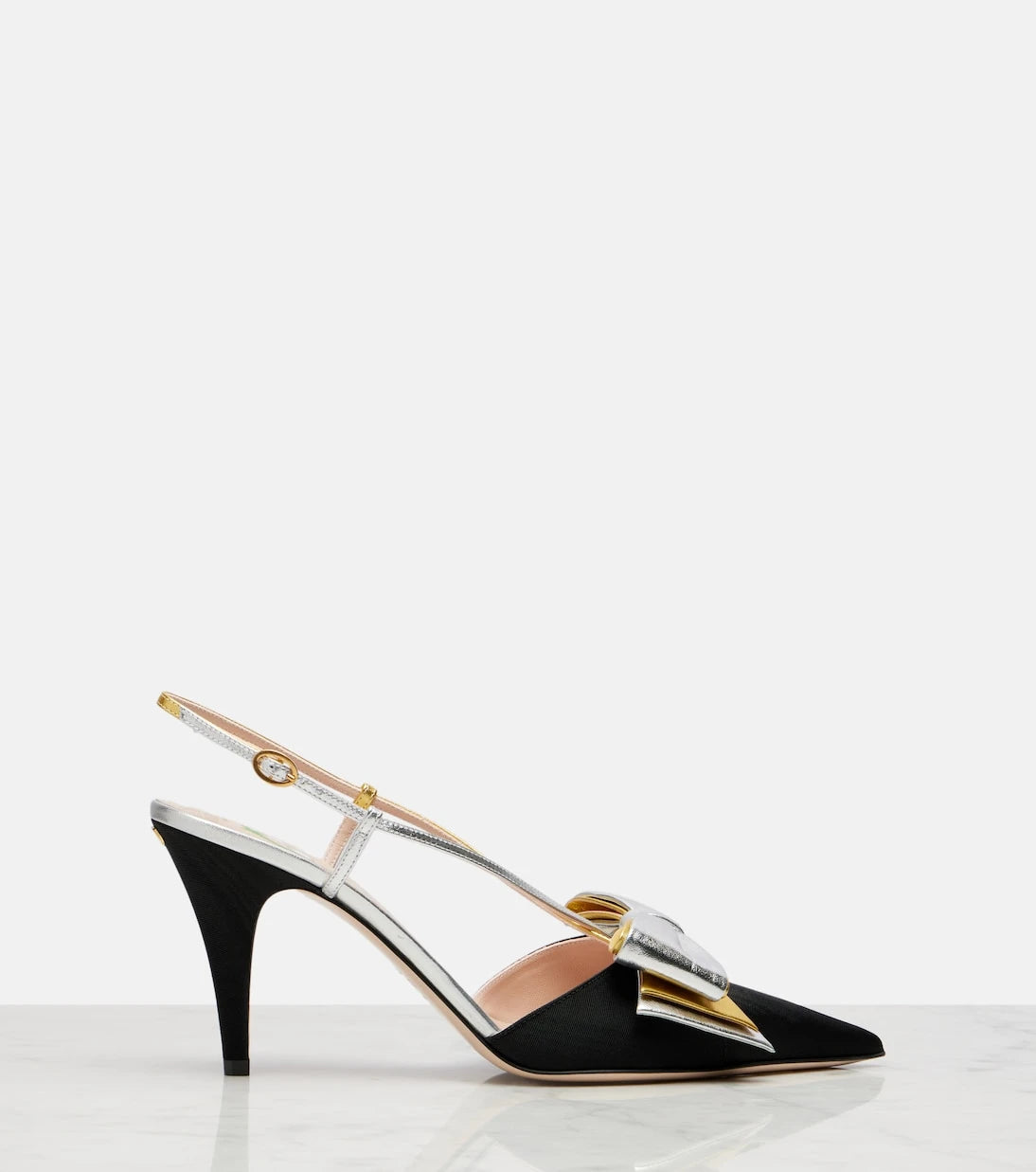 Valentino Garavani - Bowow 85 moiré slingback pumps