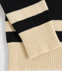 Valentino Garavani Black Virgin Wool Stripe Rollneck Sweater
