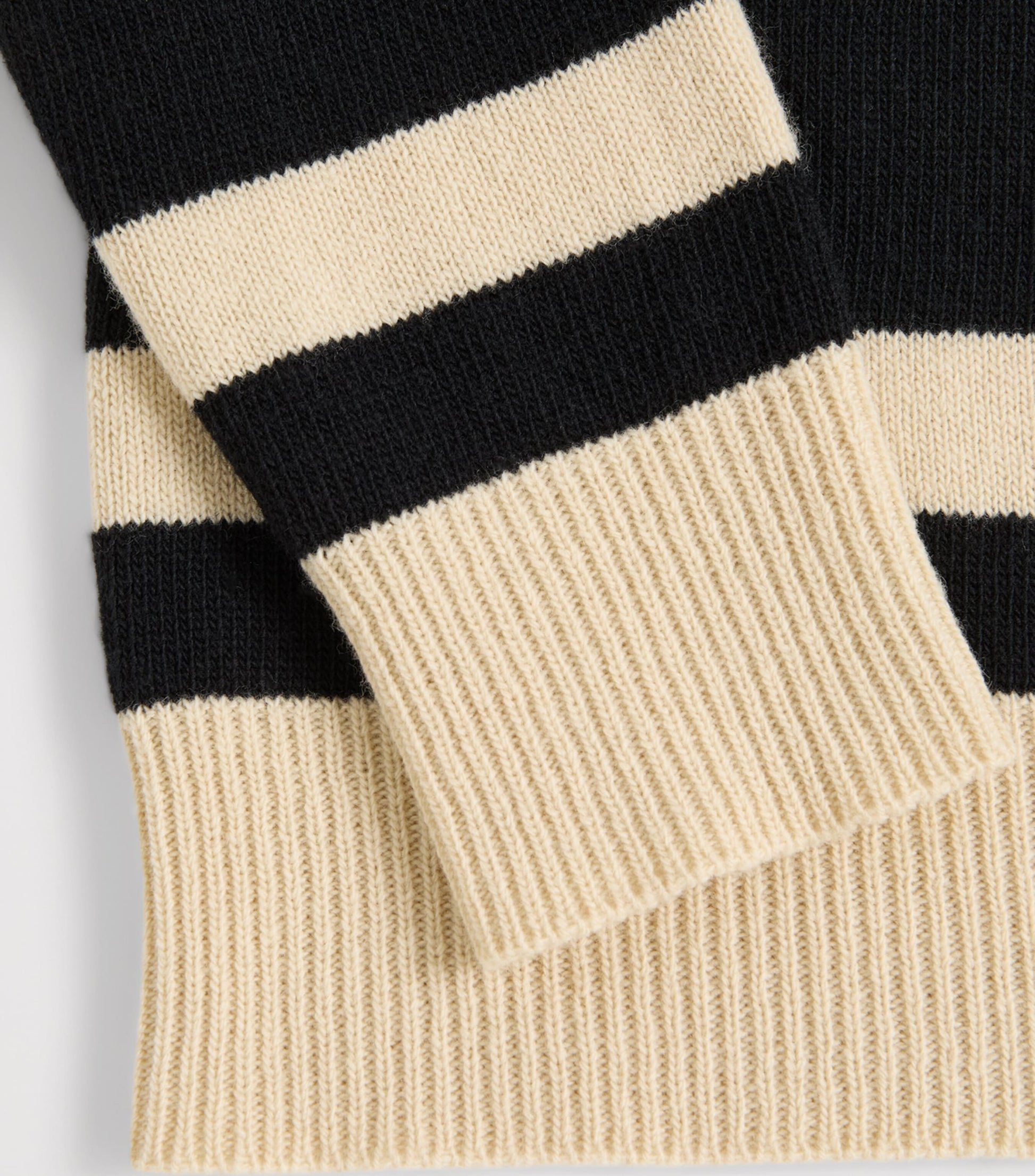 Valentino Garavani Black Virgin Wool Stripe Rollneck Sweater