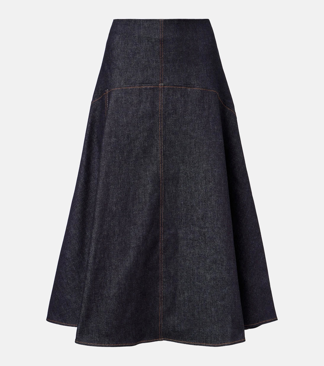 Jacquemus - Triangle De-Nîmes denim midi skirt
