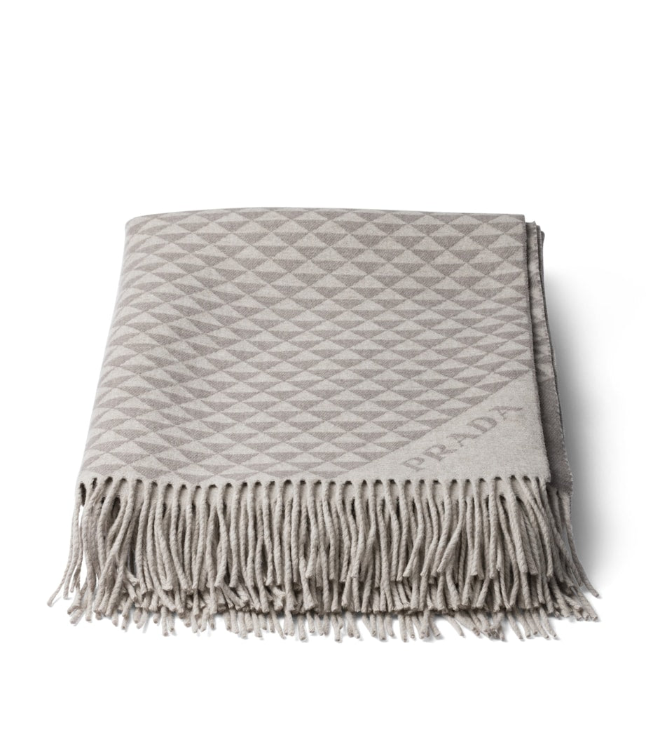 Double Wool-Cashmere Symbole Throw