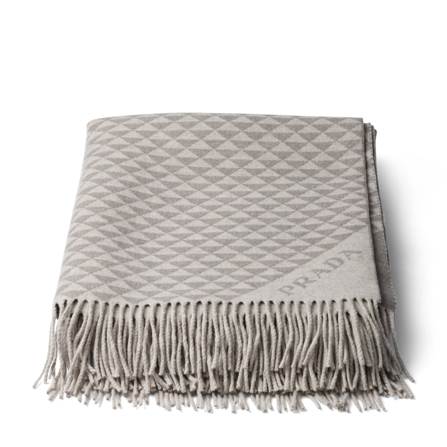 Double Wool-Cashmere Symbole Throw