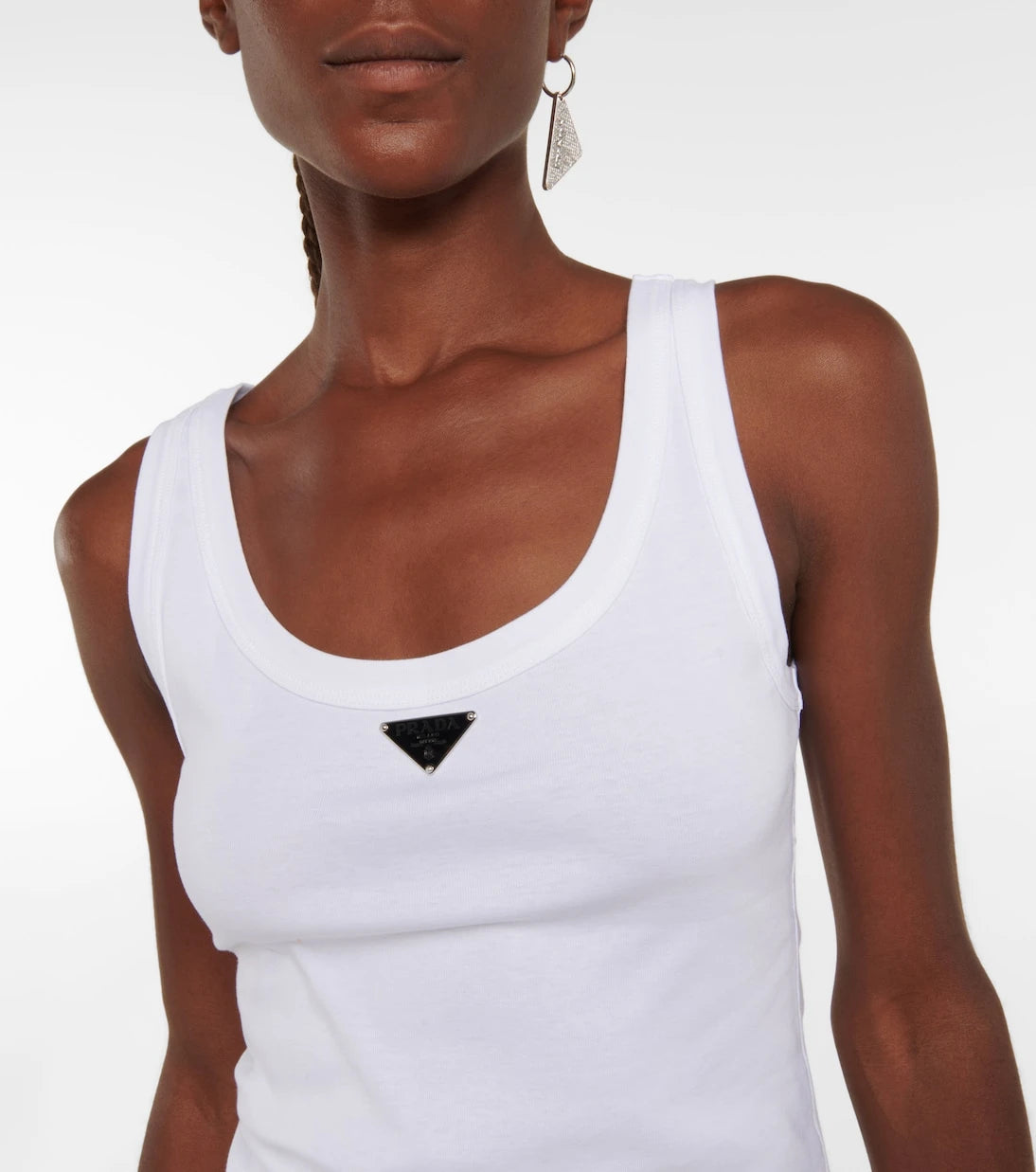 Prada - Logo cotton tank top