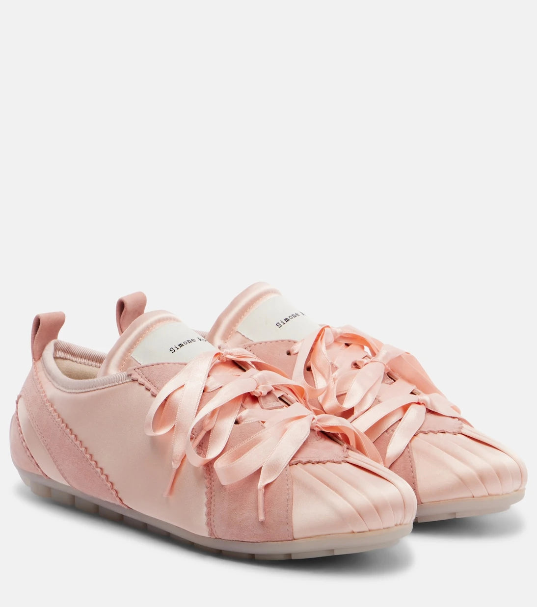 Simone Rocha - Ballerina Grip satin and suede sneakers
