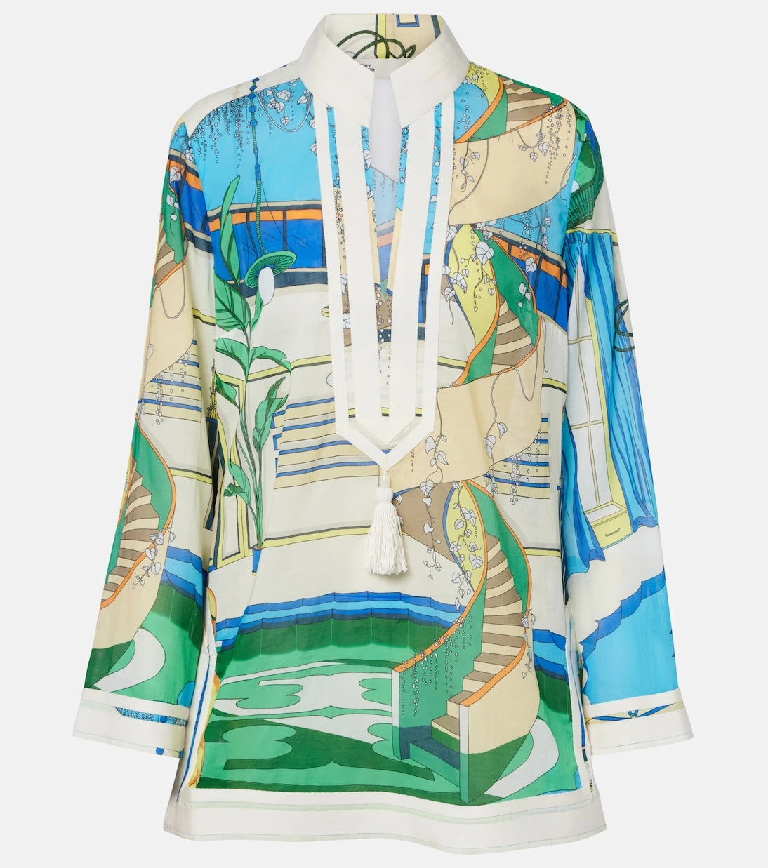 Tory Burch - Printed cotton voile tunic