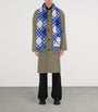 Blue Cashmere Check Scarf