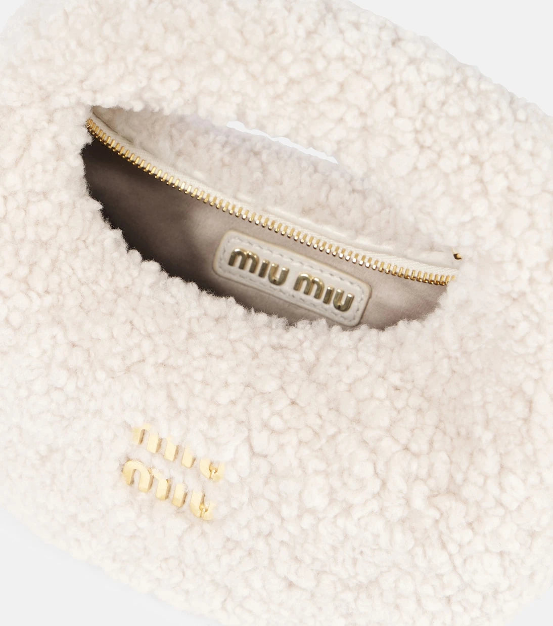 Miu Miu - Wander Mini shearling shoulder bag